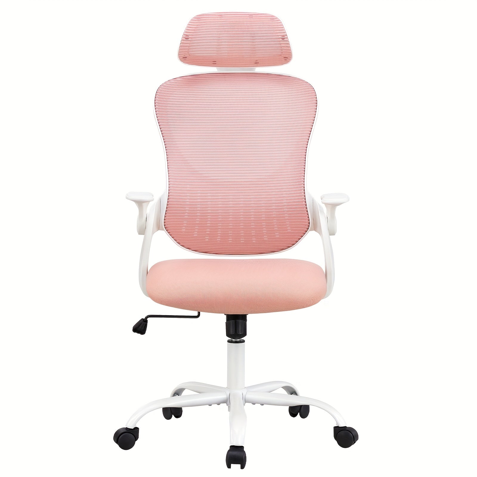 Gaming Chair, Office Chair, Breathable Mesh Design, Equipped With Wheels, Armrests, And Fixed Head Cushions, Lumbar Support To Protect The Lumbar Spine