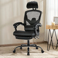 Ergonomic Office Chair - Adjustable Headrest & Backrest, Lumbar Support, Footrest - Comfortable For Home Office & Study