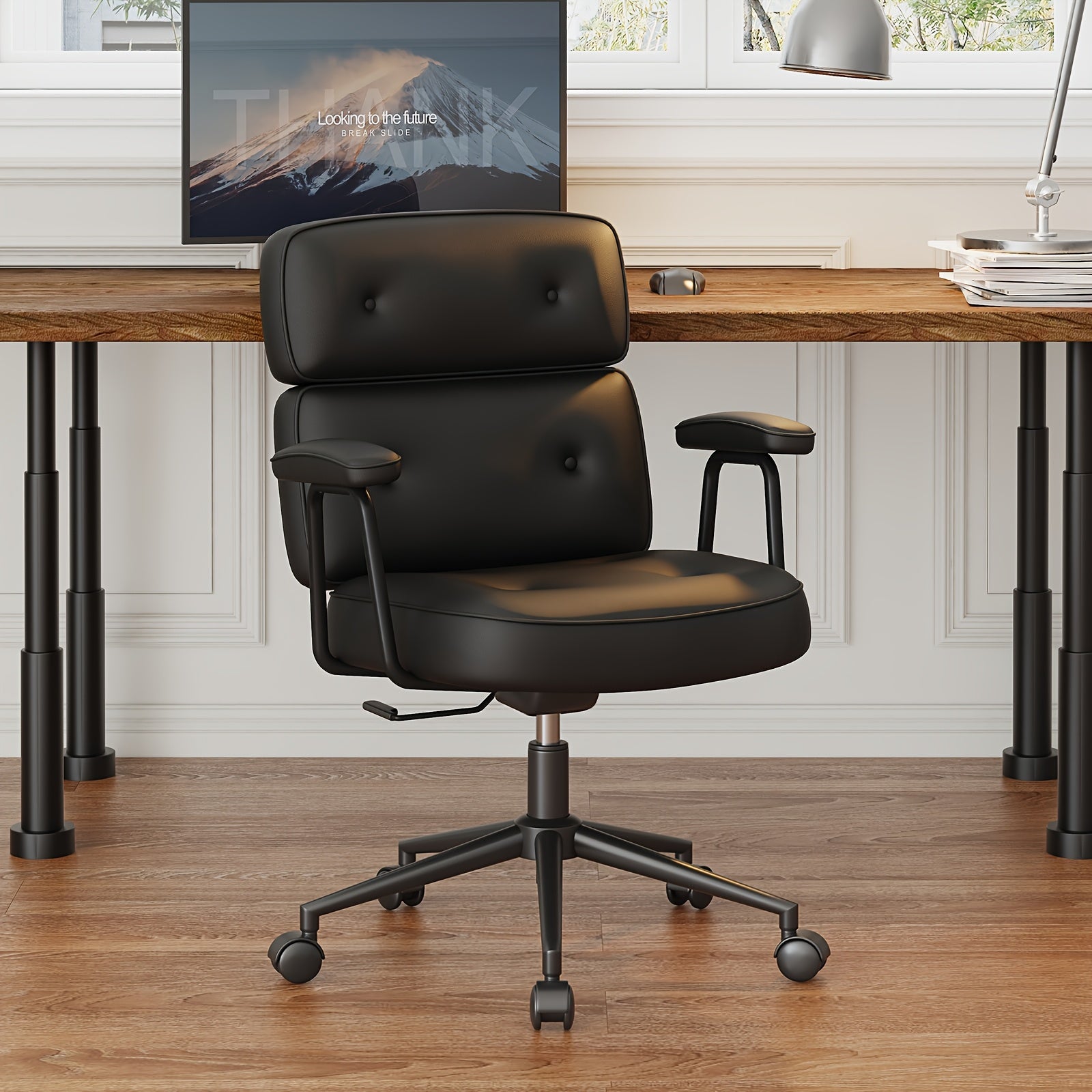 Adjustable Ergonomic Desk Chair for Home Office, Featuring Lumbar Support, Rolling Swivel, And Armrests Suitable for Executive Tasks