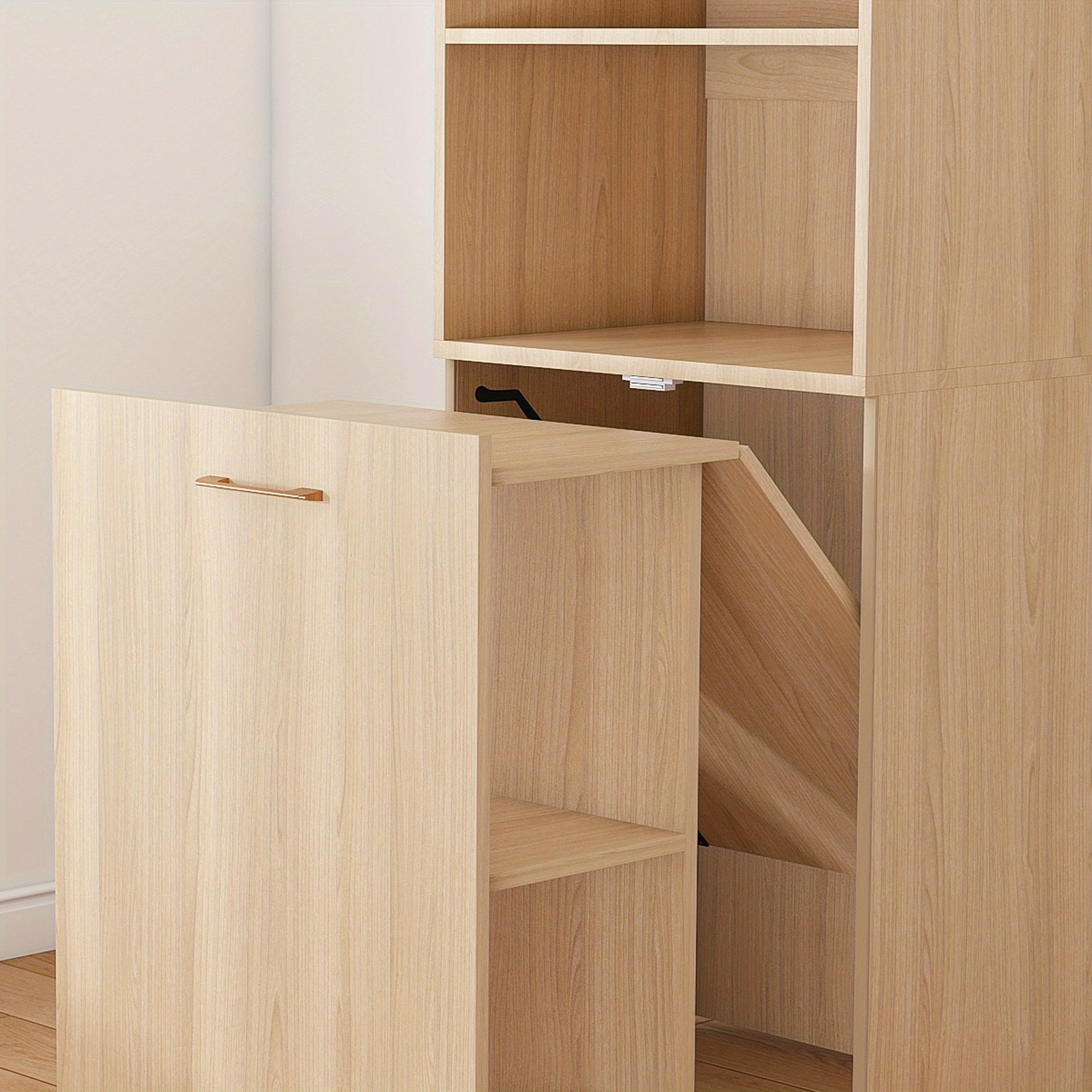 Foldable Stretchable Adjustable Height Desk with Mobile Wheels & Storage Shelves - Space-Saving Heavy-Duty PVC Frame, Walnut for Office, Small Apartments, Dorm Rooms - Easy Assembly Freestanding Writing Table