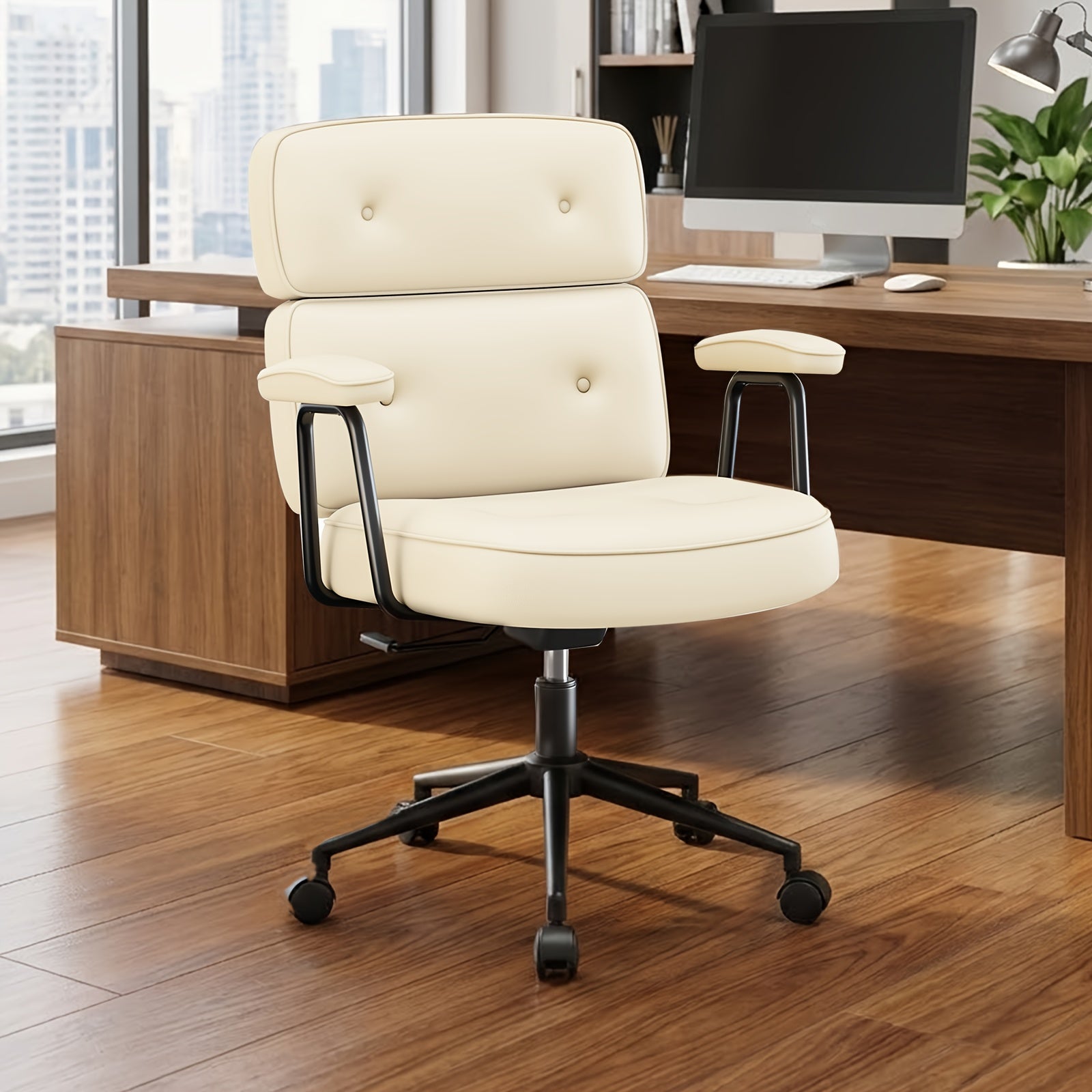 Adjustable Ergonomic Desk Chair for Home Office, Featuring Lumbar Support, Rolling Swivel, And Armrests Suitable for Executive Tasks