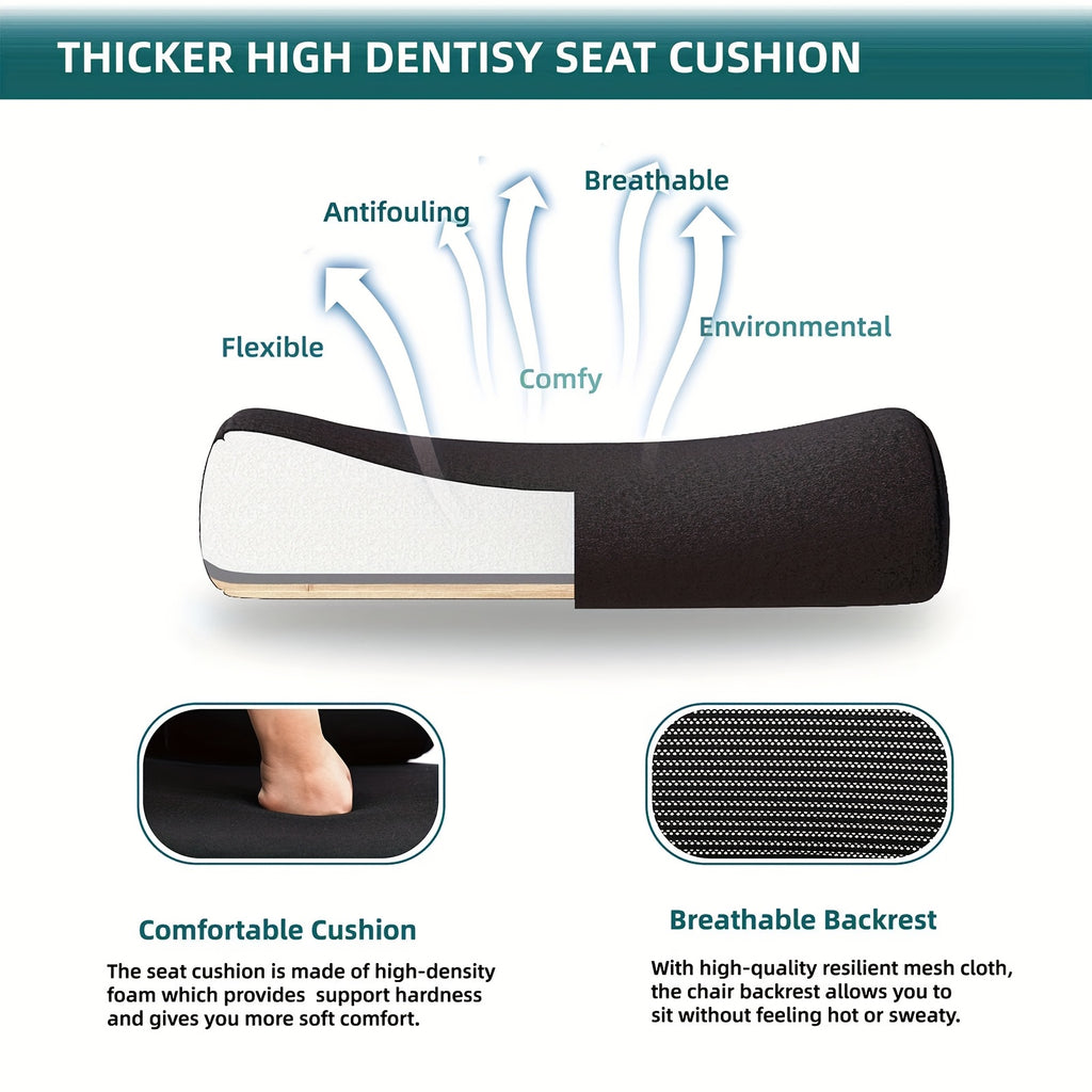 Ergonomic Office Chair - Adjustable Headrest & Backrest, Lumbar Support, Footrest - Comfortable For Home Office & Study