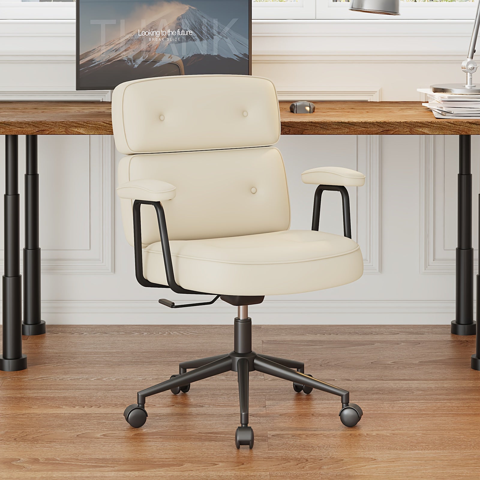 Adjustable Ergonomic Desk Chair for Home Office, Featuring Lumbar Support, Rolling Swivel, And Armrests Suitable for Executive Tasks