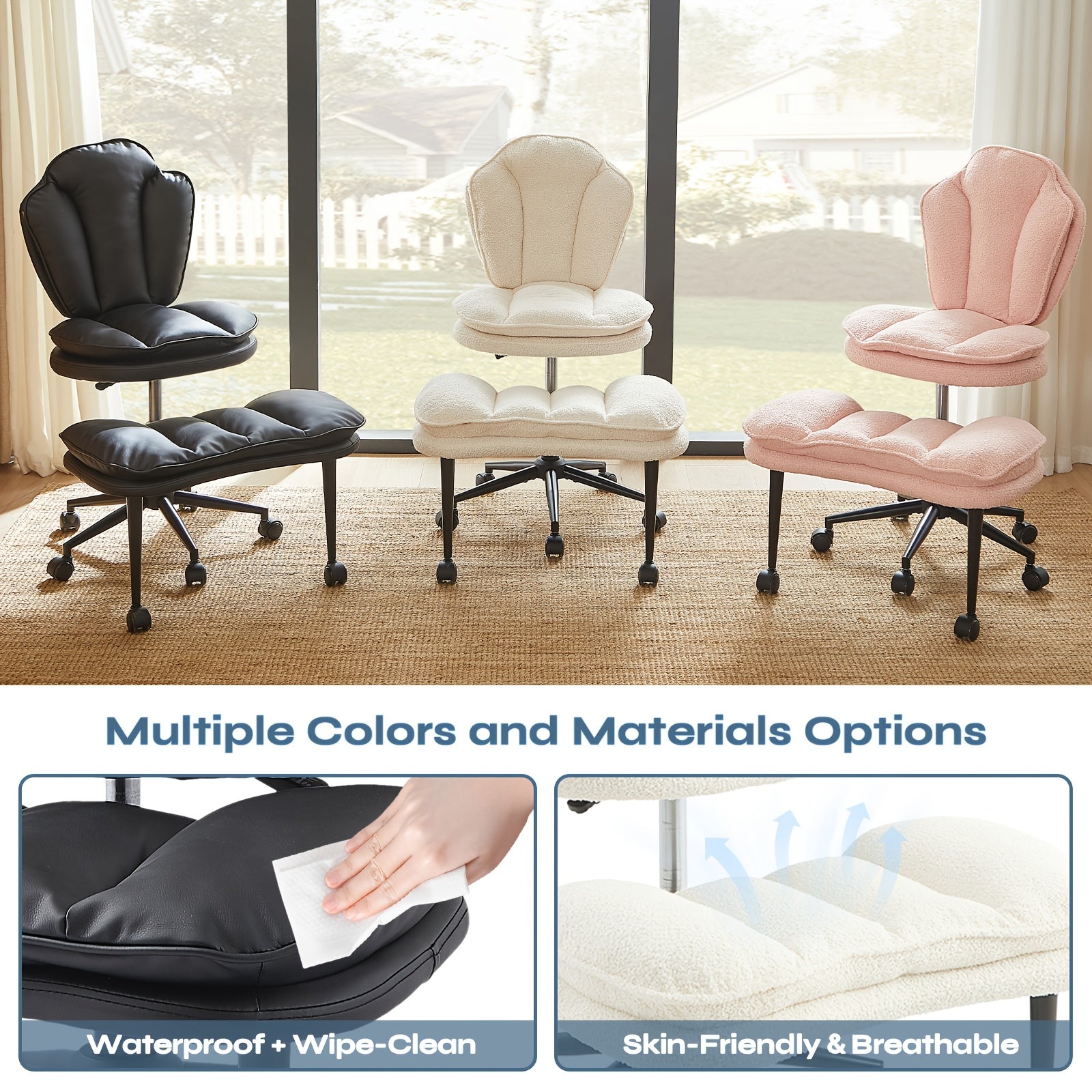 PINMOCO Cloud Comfort Cross-Legged Office Chair, Ergonomic Chair: Extra Wide, Adjustable Seat with Wrapped Backrest with Full Lumbar Support-Perfect for Yoga, Meditation, Office, A-D-H-D Focus Support