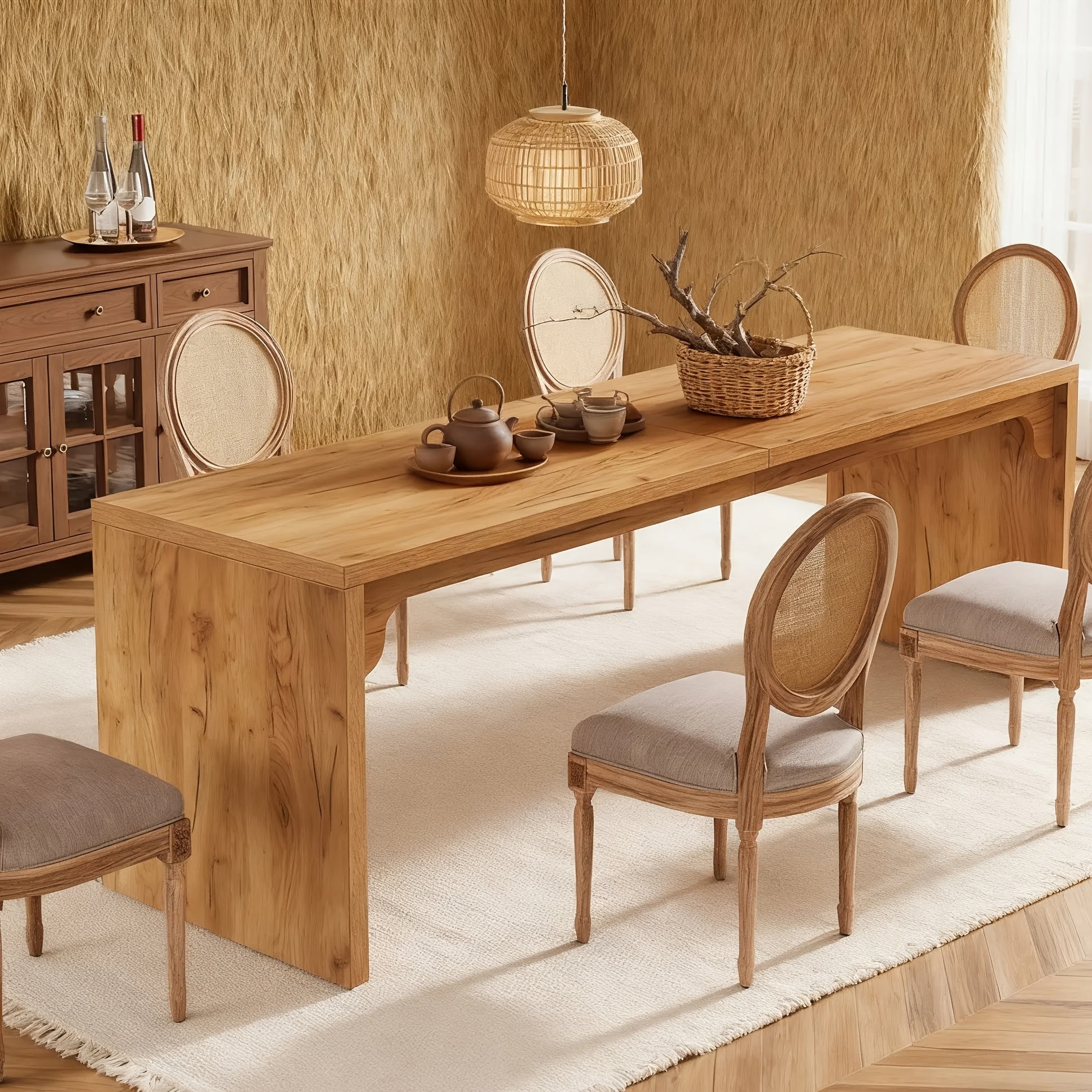 Extended Wooden Double Workstation Desk, 78.7 Inches Long Computer Table, Suitable for Two Users in for Home Office, Spacious Writing Surface for Two, Includes Ladder Racks for Storage And Organization